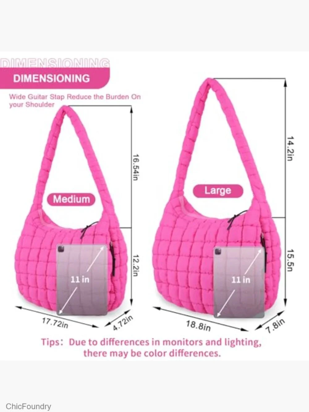 Quilted Puffer Tote Bag Crossbody Shoulder Hobo Lightweight Nylon Carryall
